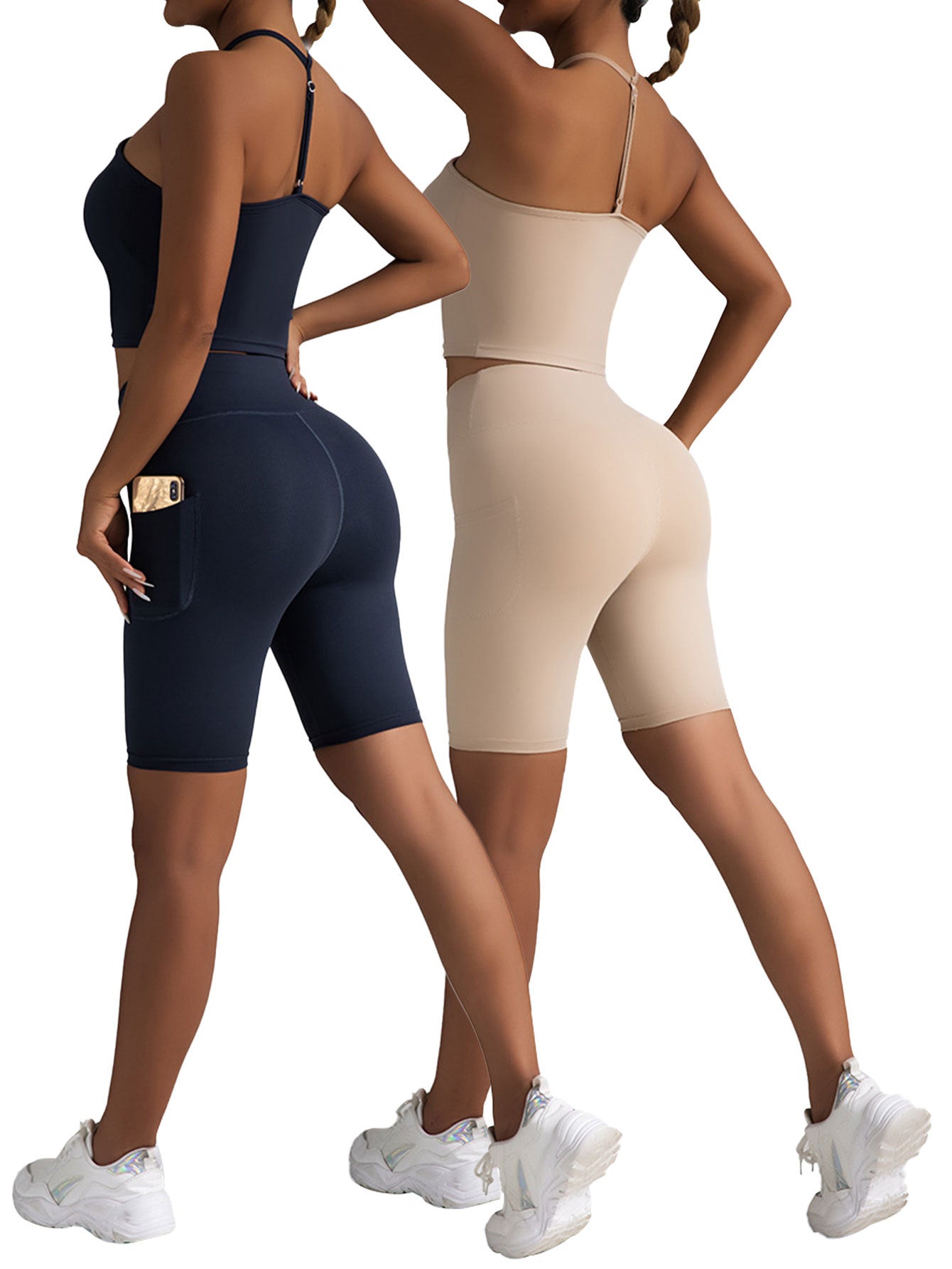 2 Pack Women's High Waist Biker Shorts - Workout Yoga Running - HOPE Athlete Apparel and Wellness