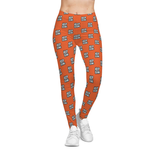 Motivational Workout Leggings, Fitness Activewear, Keep Pushing!