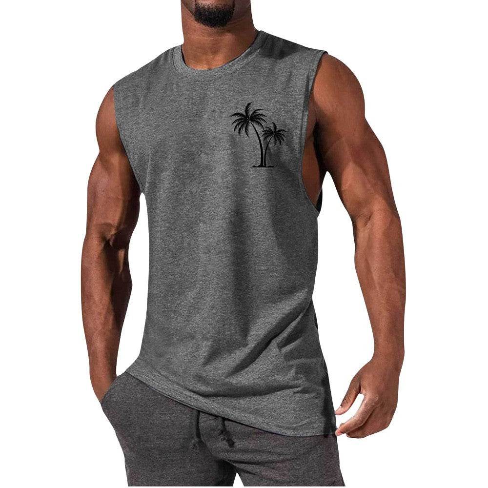 Coconut Tree Embroidery Vest - Summer Beach Tank Tops for Workout - HOPE Athlete Apparel and Wellness
