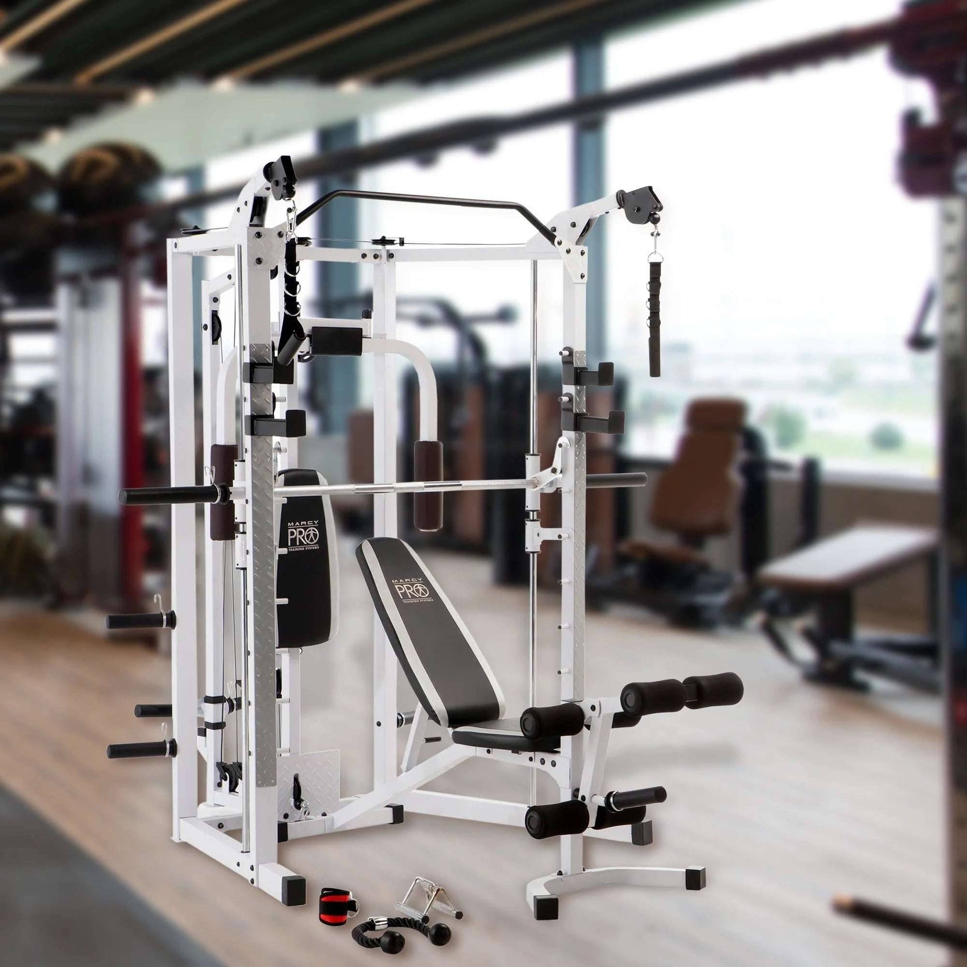 Combo All-in-One Home Gym Equipment for Full Body Workout - White -