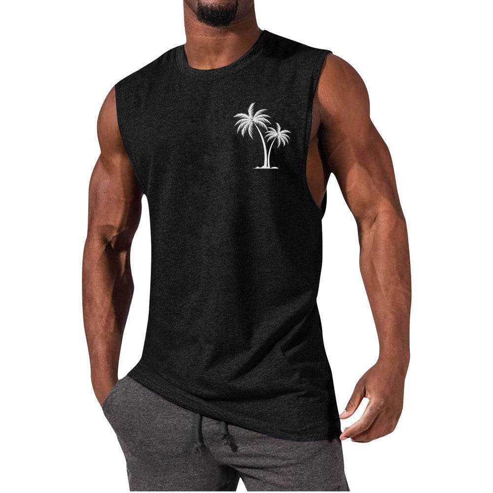 Coconut Tree Embroidery Vest - Summer Beach Tank Tops for Workout - HOPE Athlete Apparel and Wellness