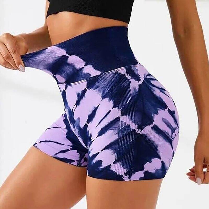 2 Pack Tie-Dye High Waist Yoga Shorts - Tummy Control - HOPE Athlete Apparel & Wellness 