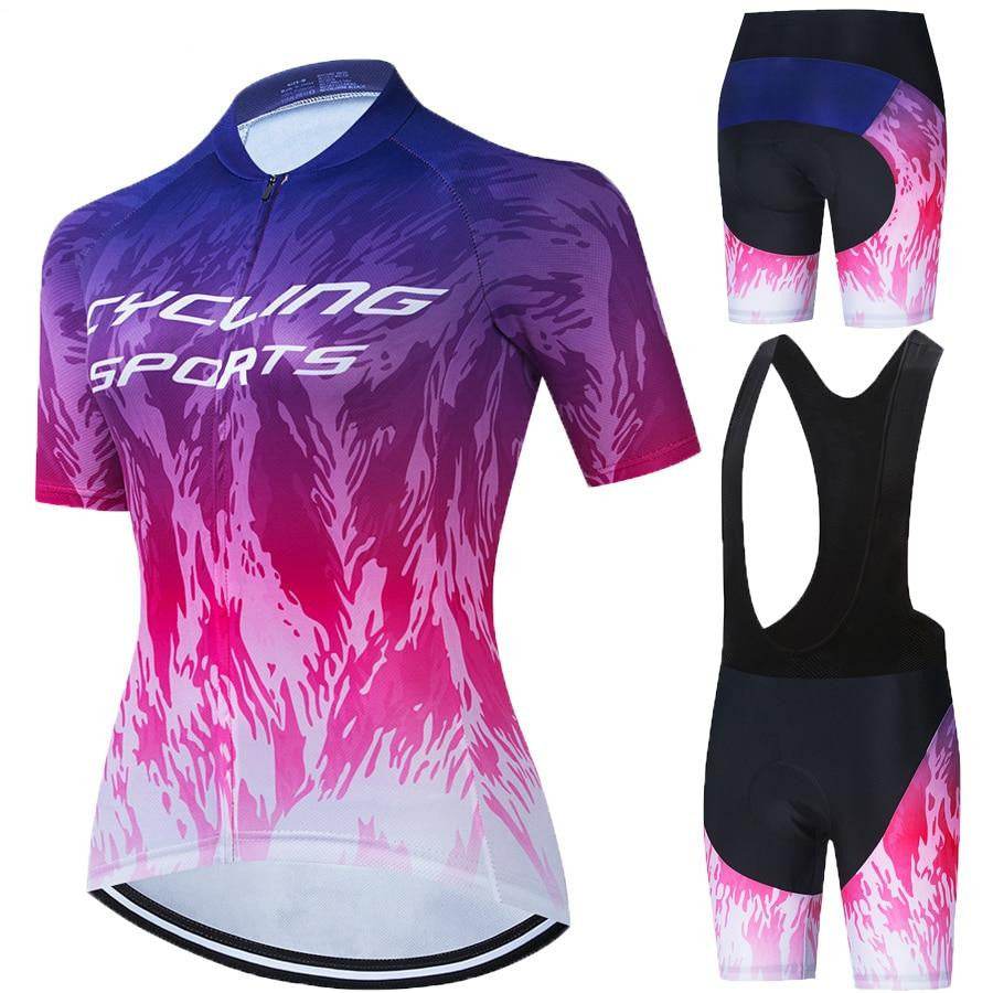 Women's Cycling Suit Summer Pink and Blue