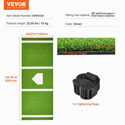 Baseball Batting Mat - Versatile Indoor/Outdoor Softball Hitting Training Aid -