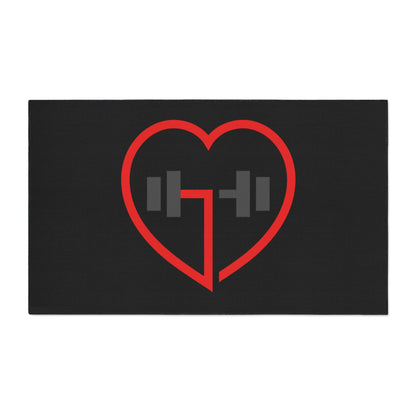 Heart Shape Weightlifting Floor Mat, Gym Decor, Exercise Area Rug, Fitness Floor Covering