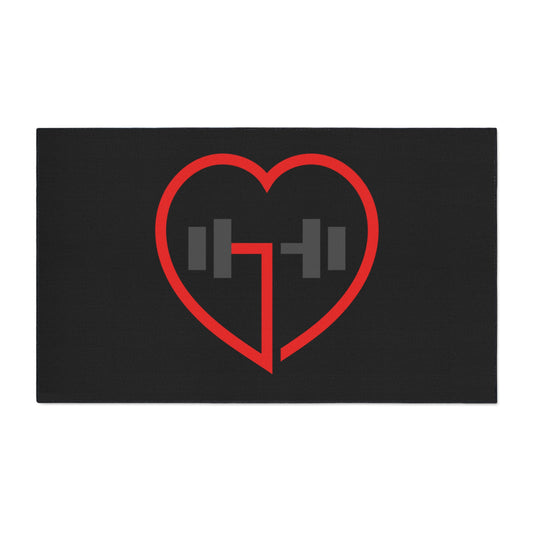 Heart Shape Weightlifting Floor Mat, Gym Decor, Exercise Area Rug, Fitness Floor Covering