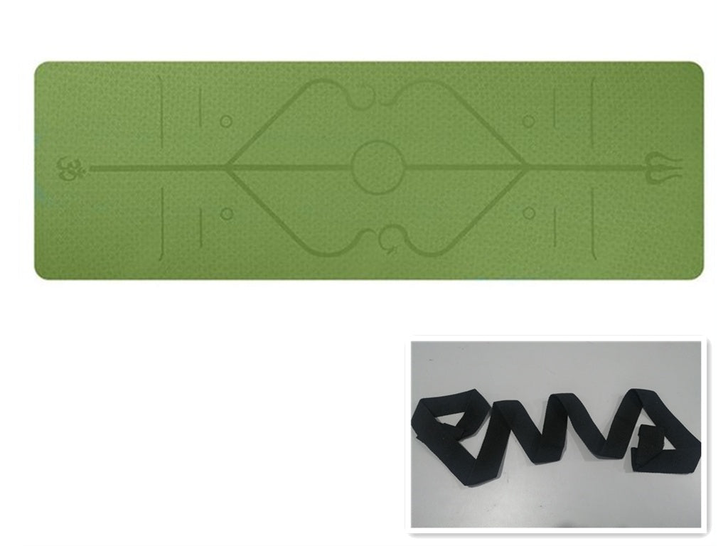 Non-Slip TPE Yoga Mat with Position Lines - Perfect for Beginners