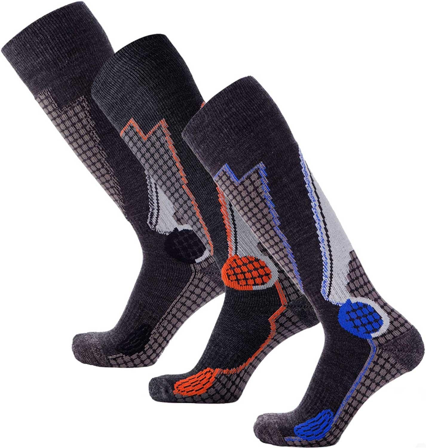 High Performance Wool Ski Socks - Thermal Warm Merino Wool OTC Sock, Men Women
