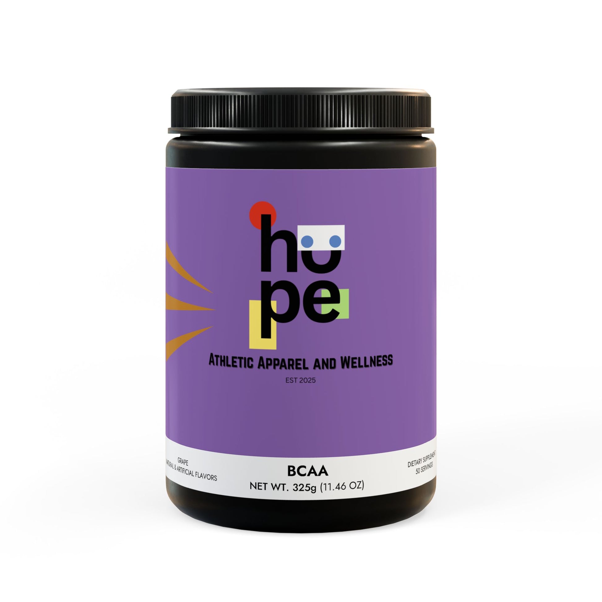 BCAA Supplement, Grape (325g, 11.46oz, 50 servings) - HOPE Athlete Apparel and Wellness