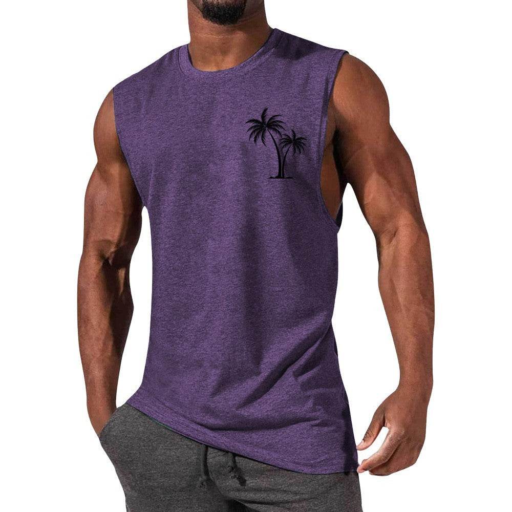 Coconut Tree Embroidery Vest - Summer Beach Tank Tops for Workout - HOPE Athlete Apparel and Wellness