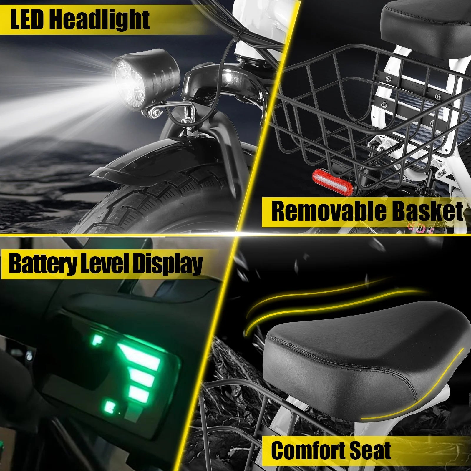 Peak 819W Electric Scooters for Adults, 25 Miles Range, 20MPH Top Speed, Foldable Electric Scooter with Seat, Dual Shock Absorbing Electric Bike for Commuting