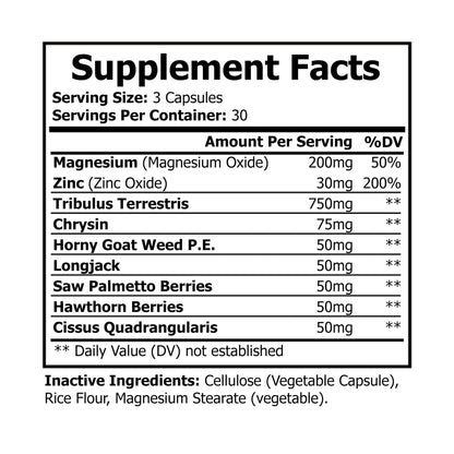 Magnesium Zinc Supplement- 90 Capsules