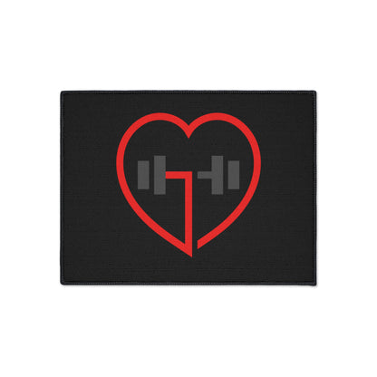 Heart Shape Weightlifting Floor Mat, Gym Decor, Exercise Area Rug, Fitness Floor Covering
