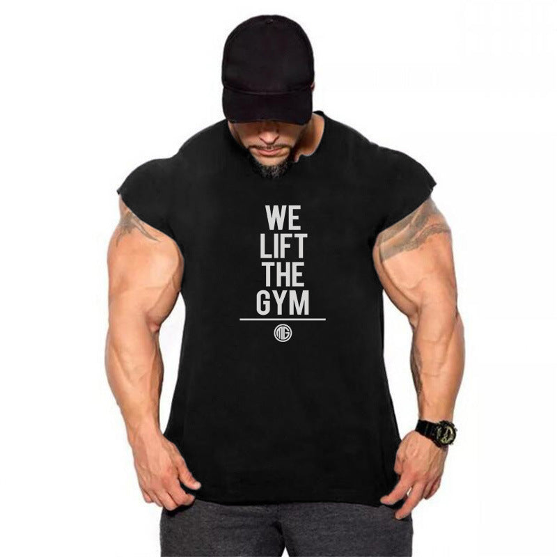 Men's Bodybuilding Vest Sports Equipment Training Plus Size Sleeveless T-shirt