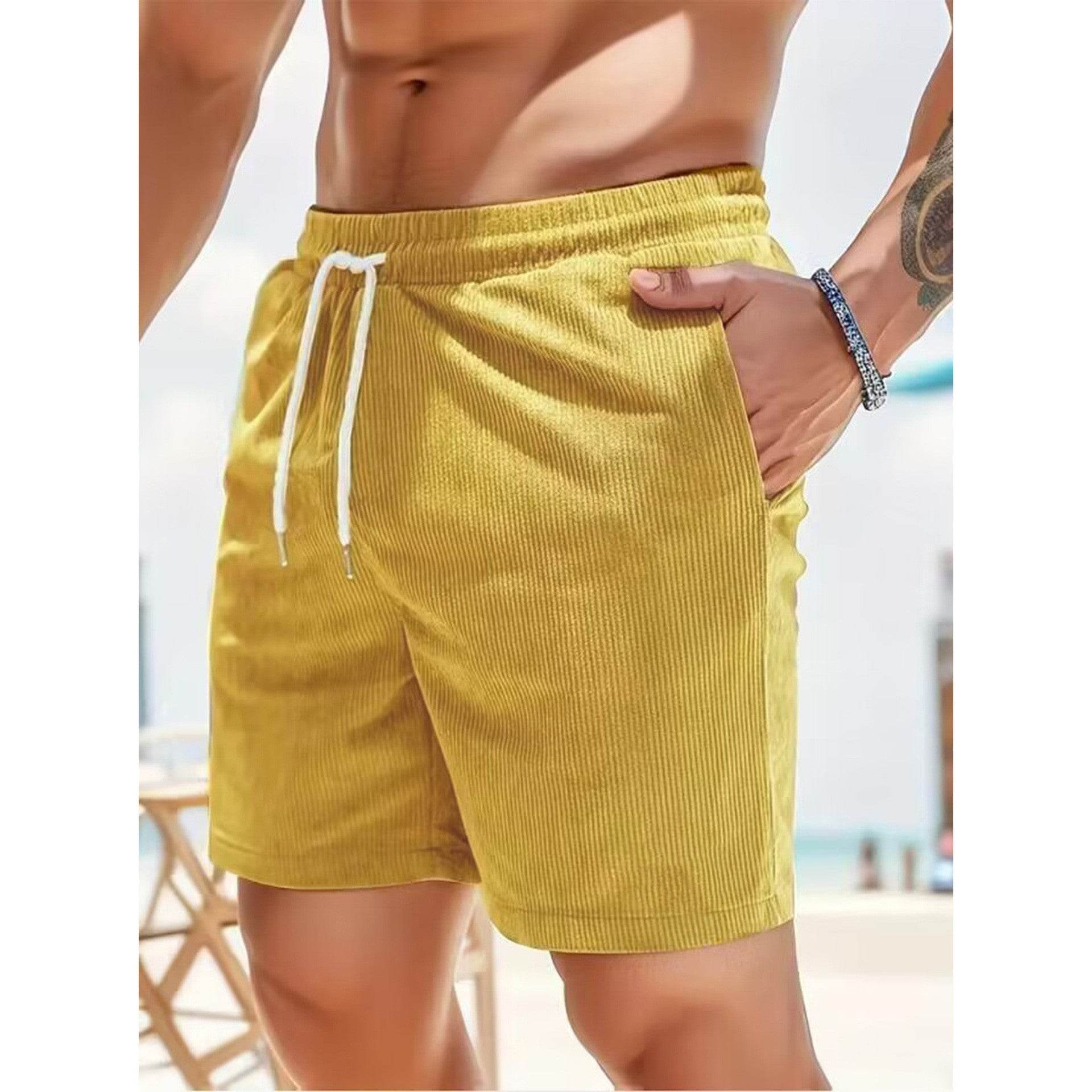 Pure Color Tied Sports Pants Corduroy Simple - HOPE Athlete Apparel & Wellness 