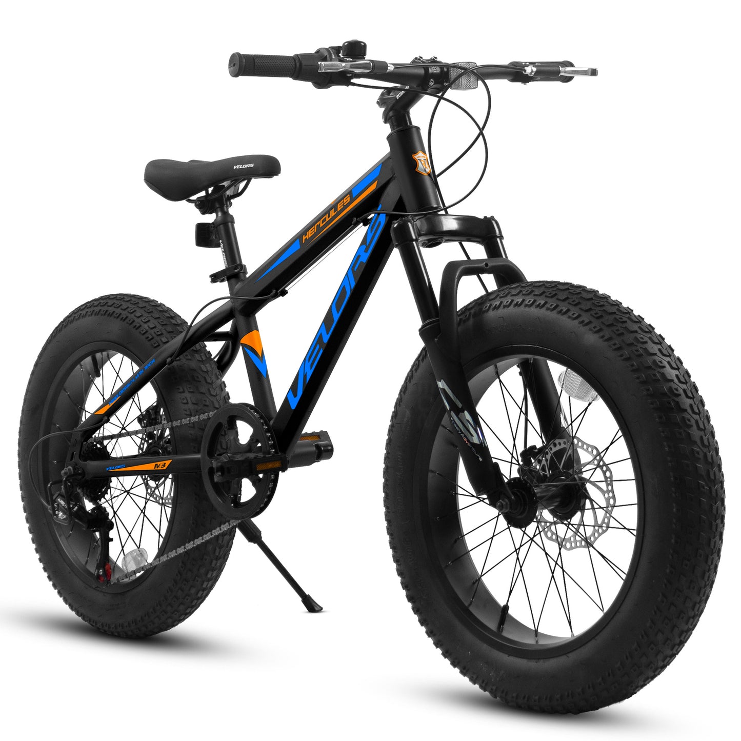 Kids Fat Tire Mountain Bike 20 Inch with 7 Speed and Dual Disc Brakes