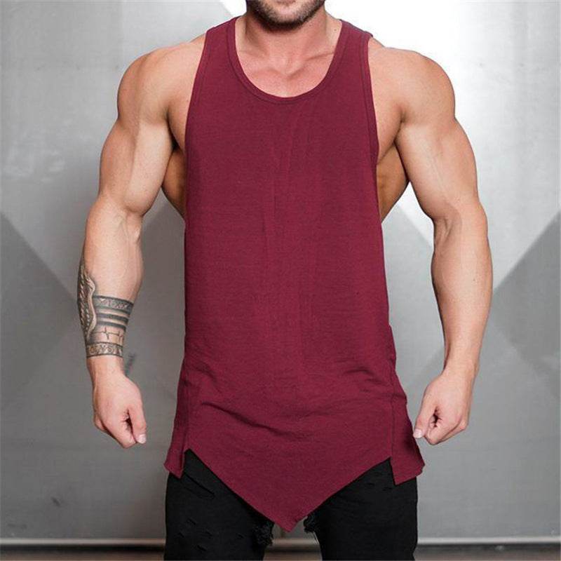 Men's Solid Color Sports Vest - Cotton Fitness Bodybuilding Tee - HOPE Athlete Apparel and Wellness