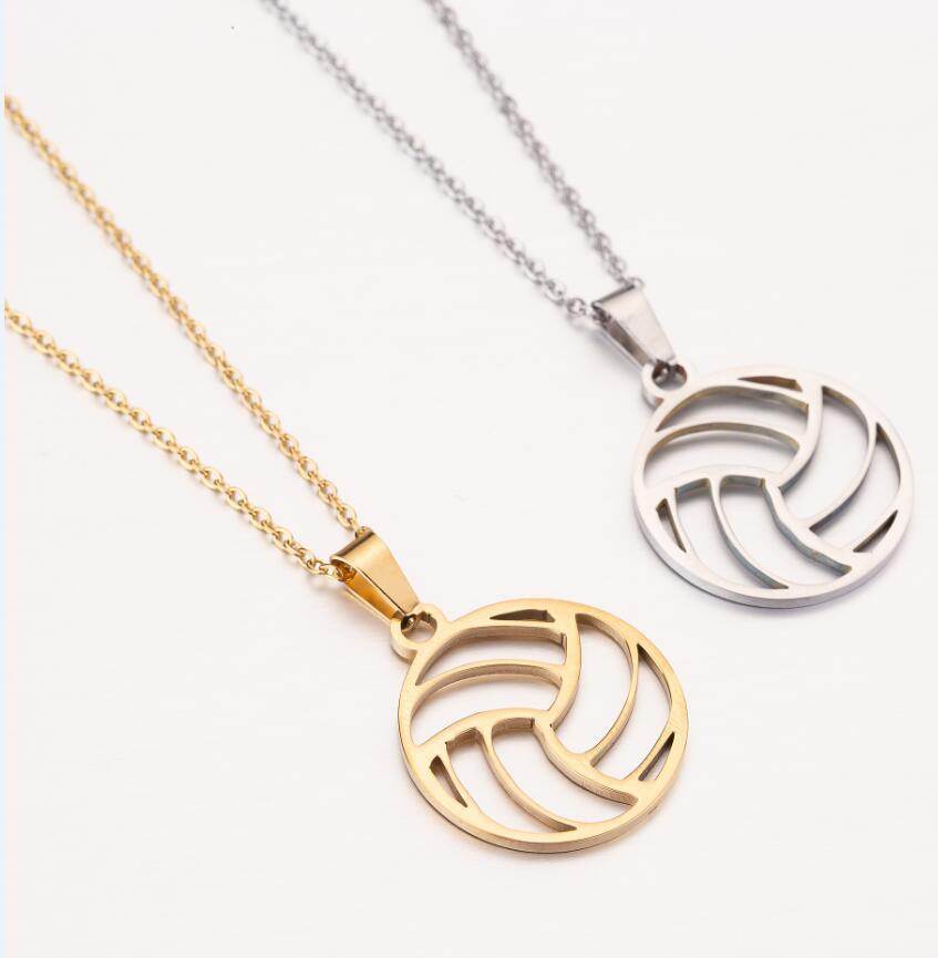 Volleyball Pendant Necklace - Stainless Steel - HOPE Athlete Apparel & Wellness 