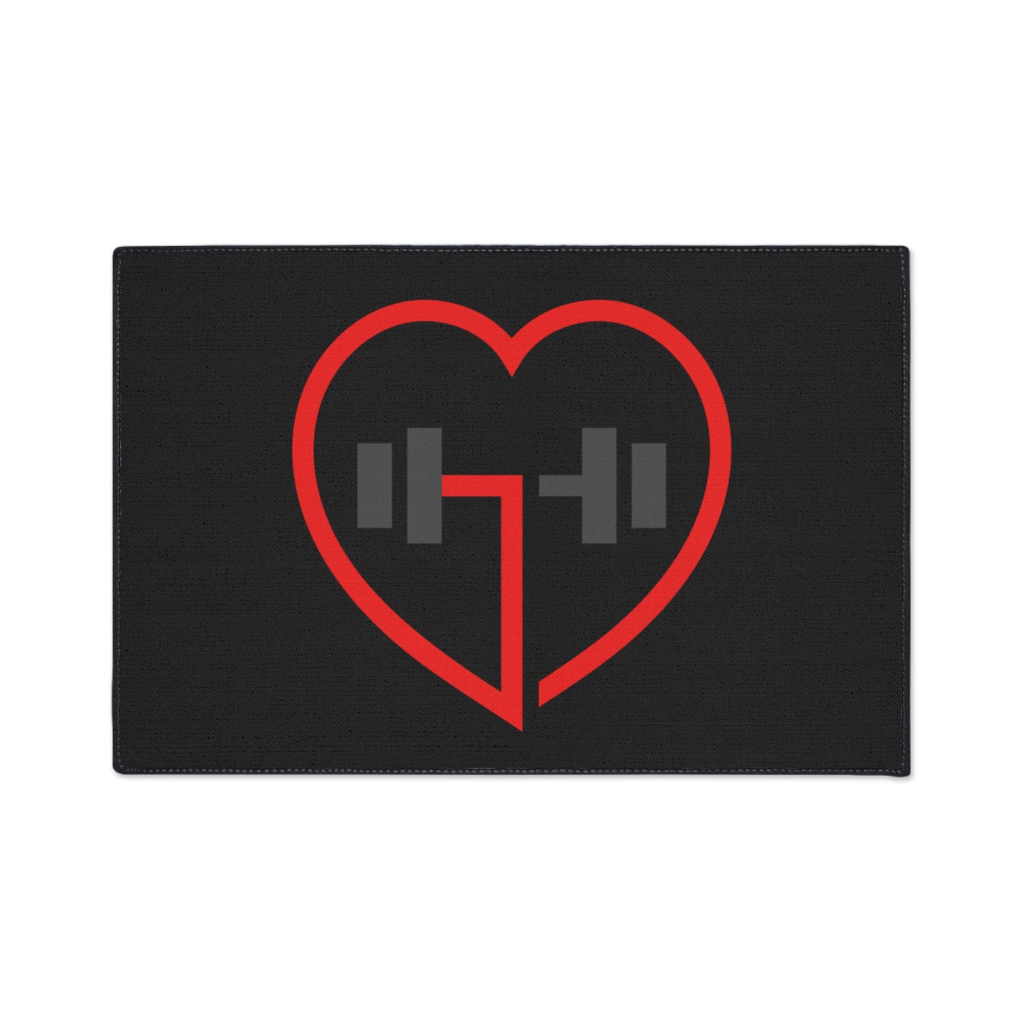 Heart Shape Weightlifting Floor Mat, Gym Decor, Exercise Area Rug, Fitness Floor Covering