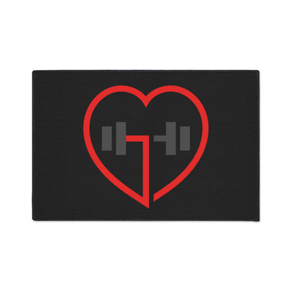 Heart Shape Weightlifting Floor Mat, Gym Decor, Exercise Area Rug, Fitness Floor Covering