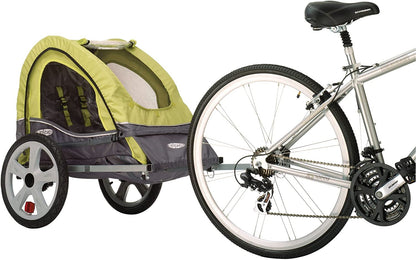 Sync and Take 2 Bike Trailer with Harness – Safe 5-Point Harness for Single/Double Seat, Weather Shield Included - Premium Bike Trailer with Harness -