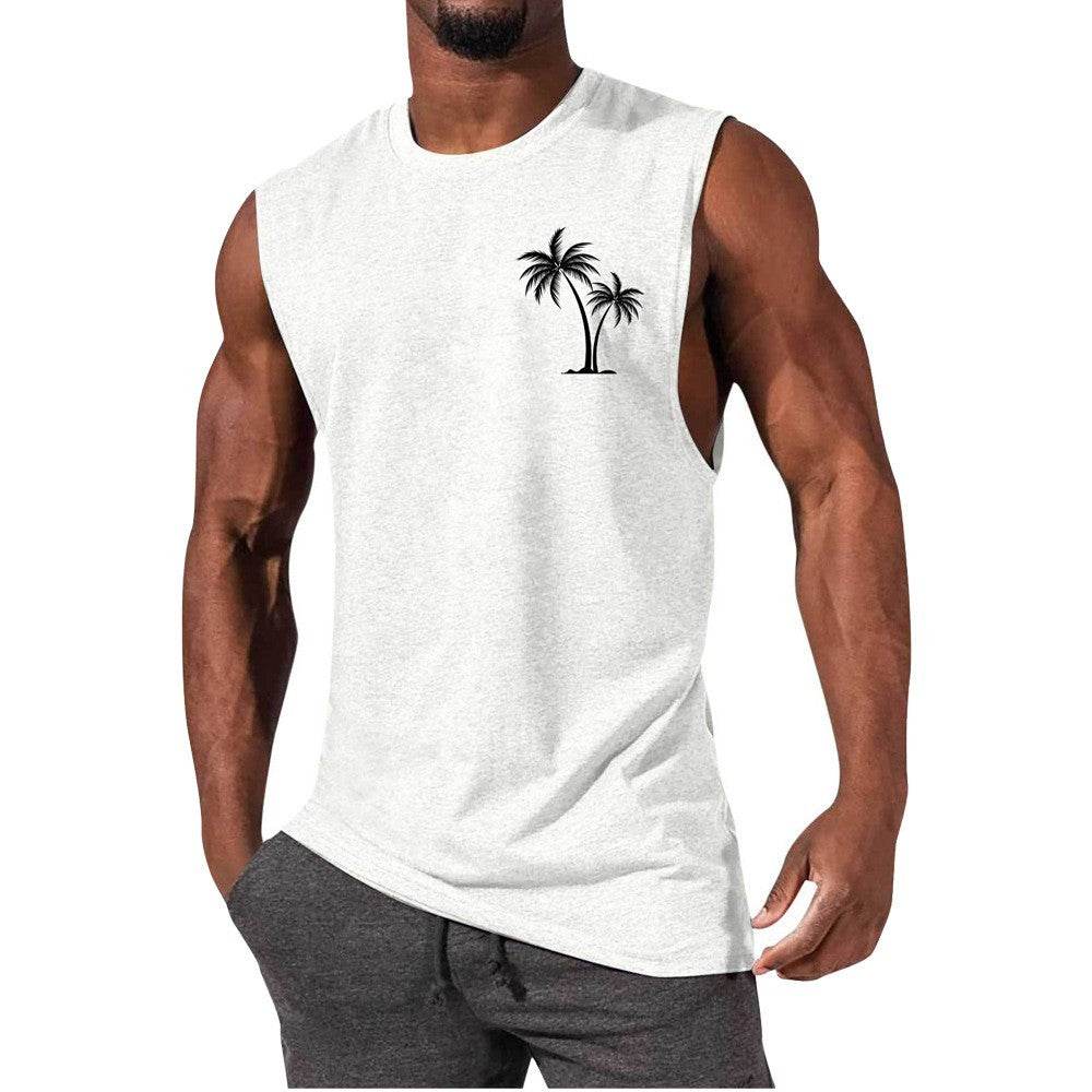 Coconut Tree Embroidery Vest - Summer Beach Tank Tops for Workout - HOPE Athlete Apparel and Wellness