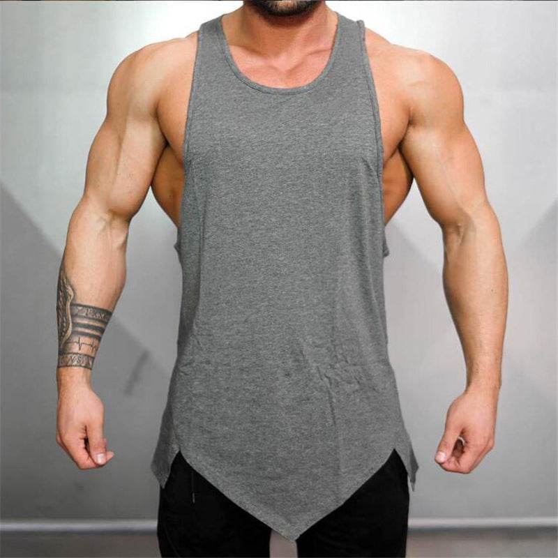 Men's Solid Color Sports Vest - Cotton Fitness Bodybuilding Tee - HOPE Athlete Apparel and Wellness