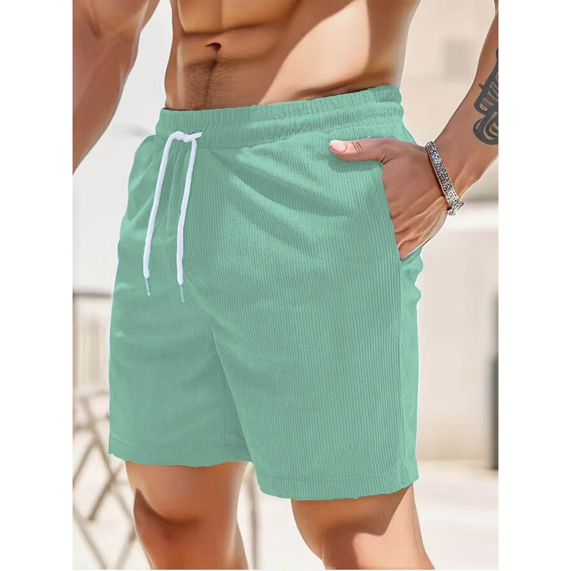 Pure Color Tied Sports Pants Corduroy Simple - HOPE Athlete Apparel & Wellness 