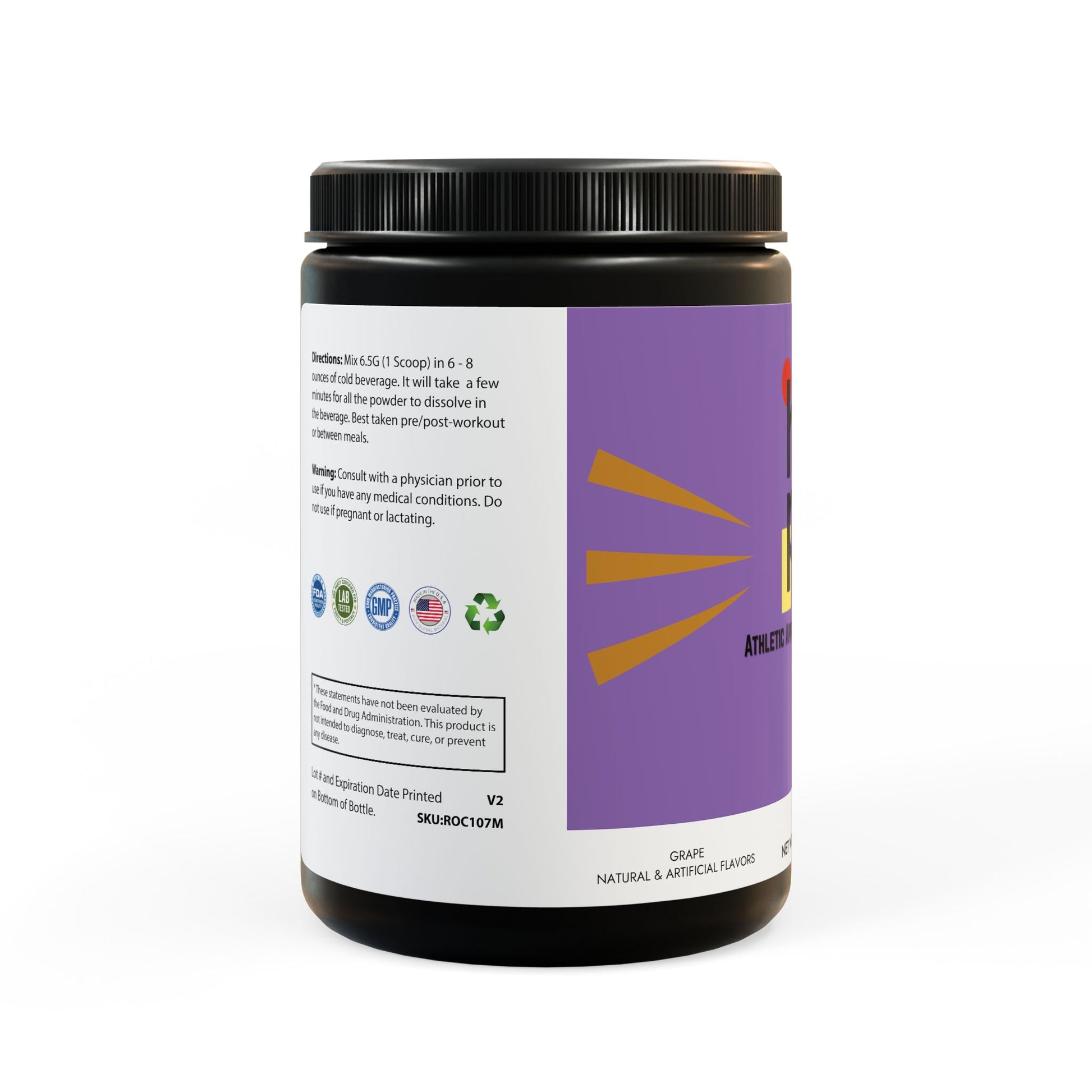 BCAA Supplement, Grape (325g, 11.46oz, 50 servings) - HOPE Athlete Apparel and Wellness