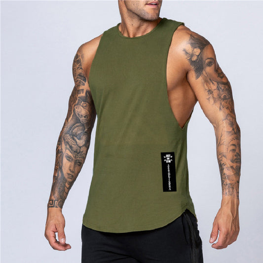 Printed bodybuilding fitness sleeveless vest