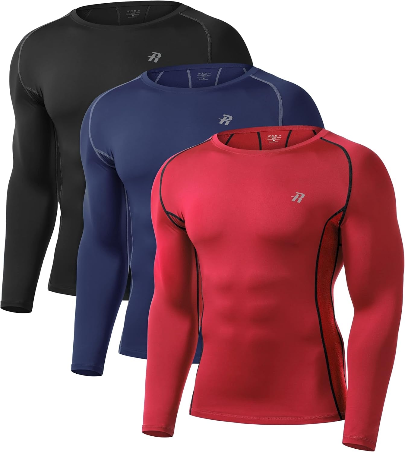 Compression Shirts for Men Long Sleeve Cool Dry Athletic Workout Tee Shirts Fishing Sun Shirts Sports Thermal Tights