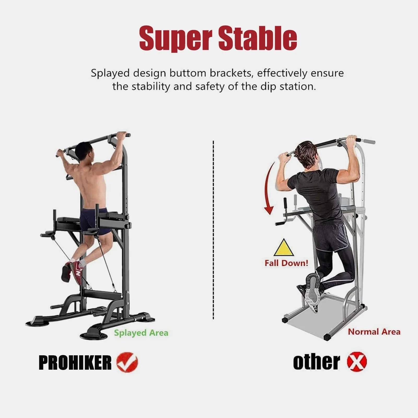 Power Tower for Home Gym - Dip Station and Pull-Up Bar Fitness Equipment -