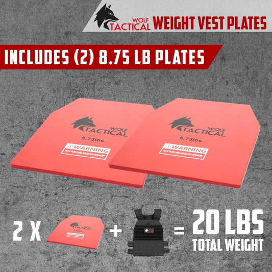 Weight Vest Plates - 5.75/8.75/14.5/19.75LB Pairs - Wods, Strength Training, Running, Heavy Workouts