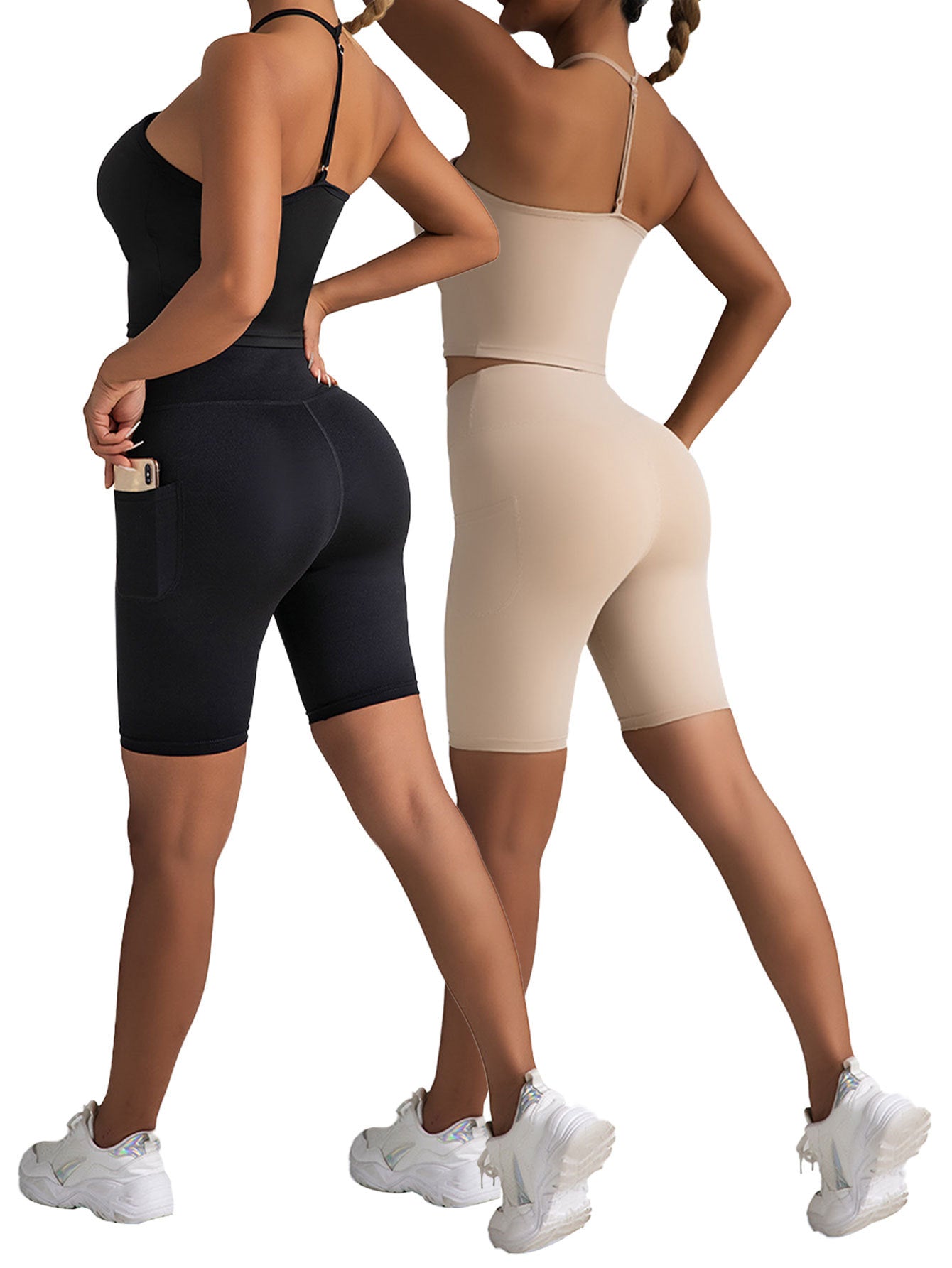 2 Pack Women's High Waist Biker Shorts - Workout Yoga Running - HOPE Athlete Apparel and Wellness