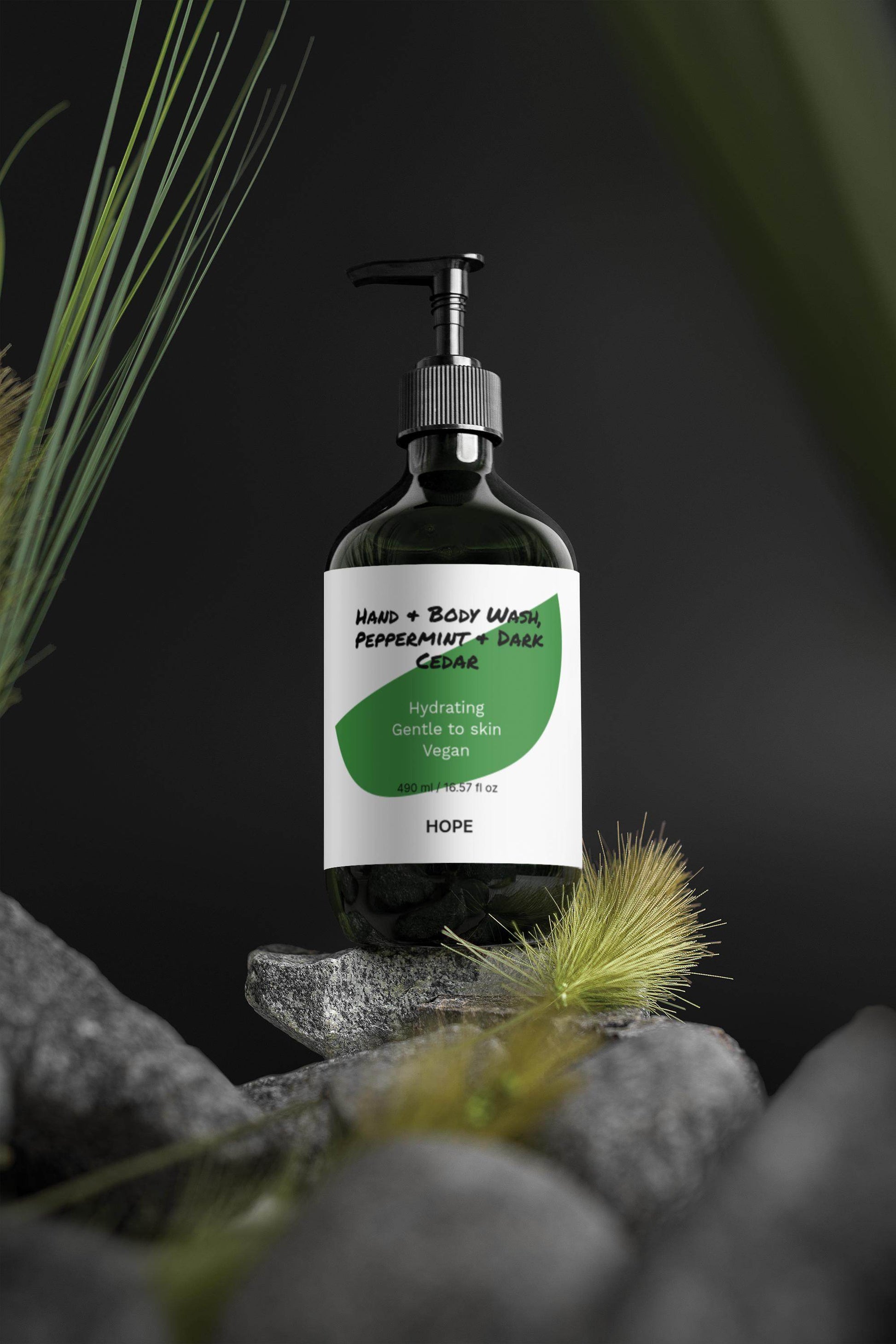 Hand & Body Wash - Peppermint Cedar Hand Wash with Refreshing Peppermint & Dark Cedar Scent | 16.57 fl oz