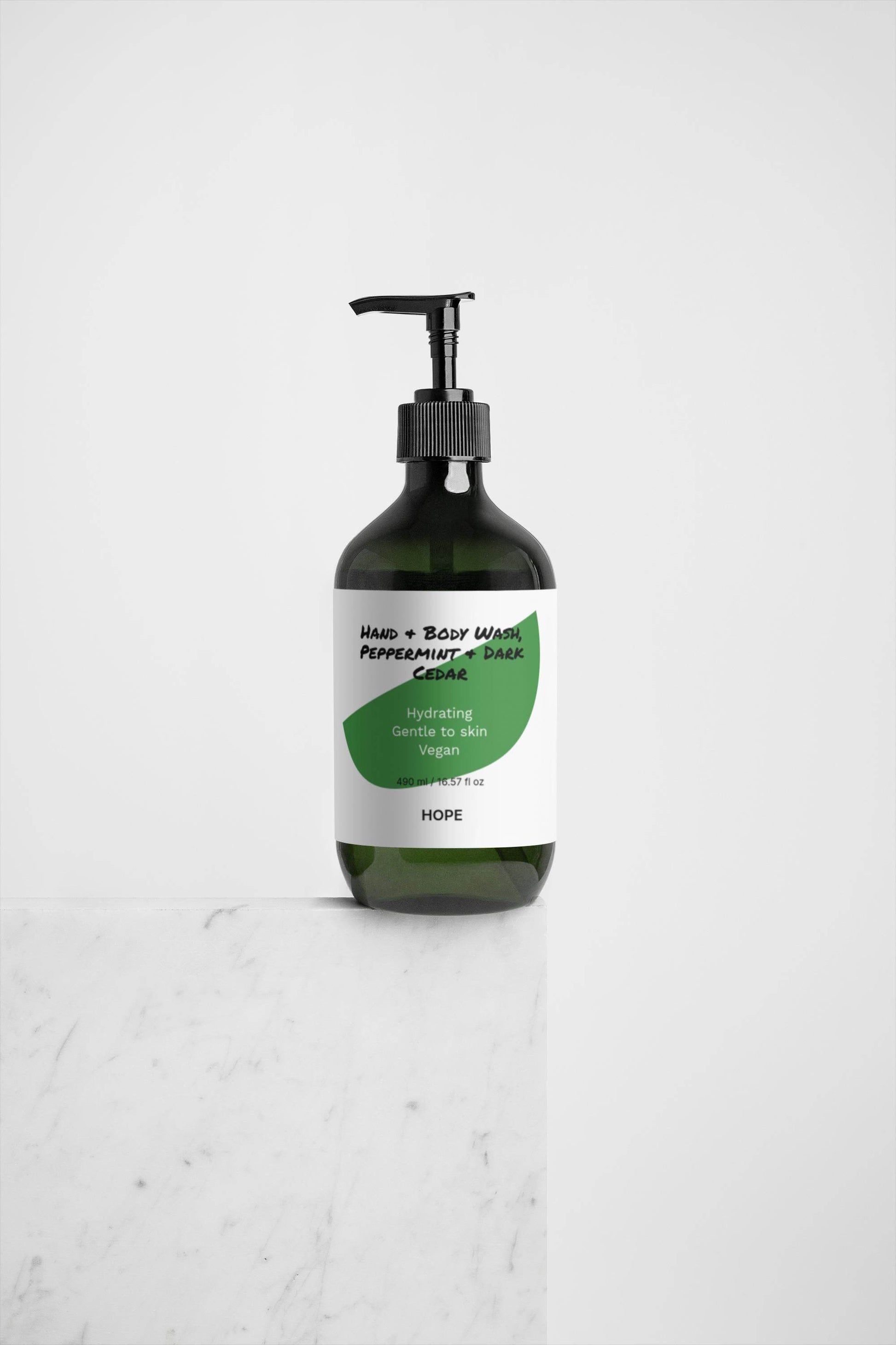 Hand & Body Wash - Peppermint Cedar Hand Wash with Refreshing Peppermint & Dark Cedar Scent | 16.57 fl oz