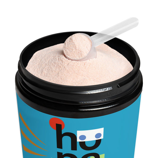 Open container of ION+ Select Electrolyte Supplement, showcasing product color and details, with powder visible.