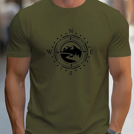 Compass Printed Men's T-Shirt - Short Sleeve