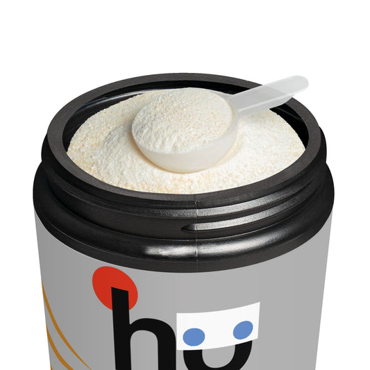 Open container of protein product showcasing different color options