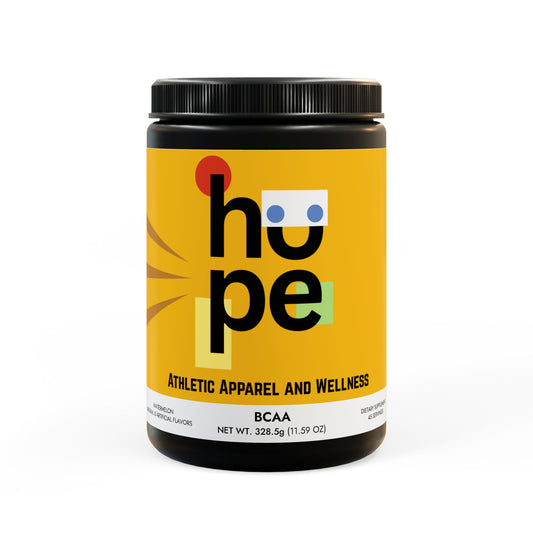 Front view of Watermelon BCAA Supplement container, showcasing product name and highlighting benefits of exercise performance and recovery