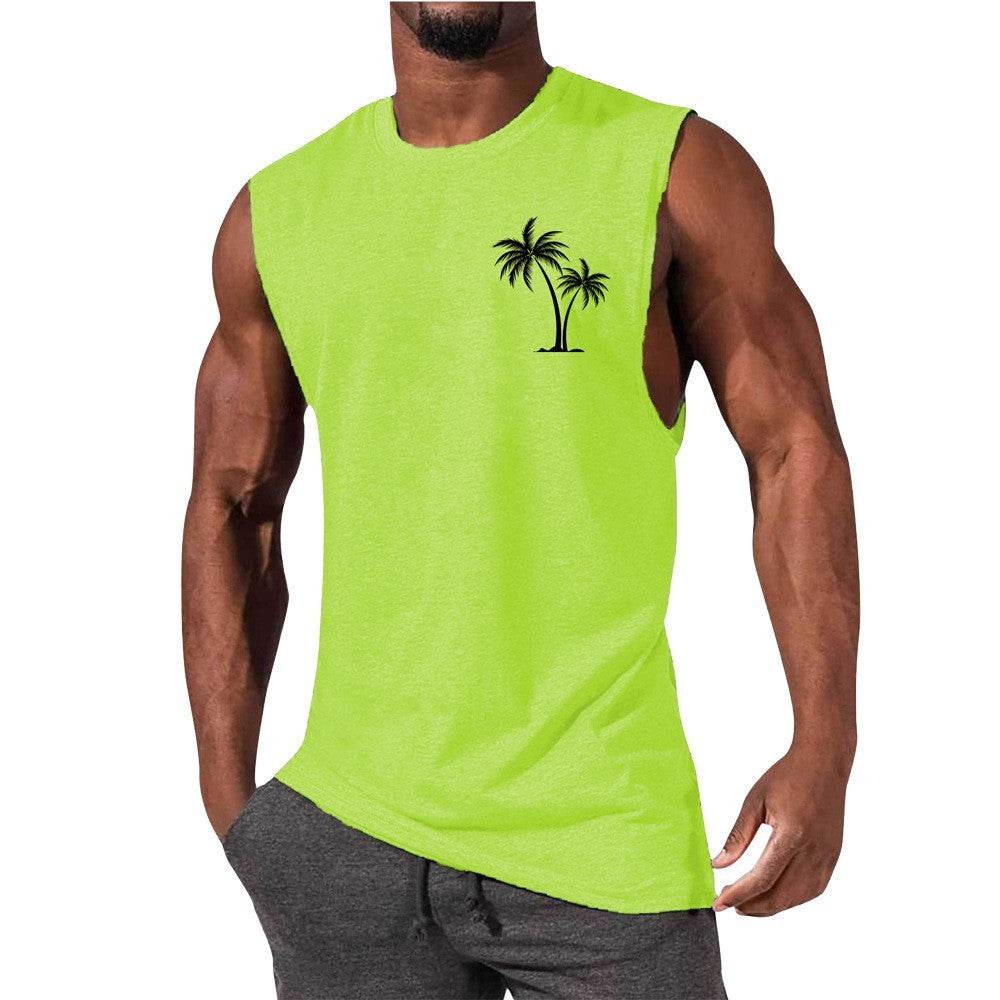 Coconut Tree Embroidery Vest - Summer Beach Tank Tops for Workout - HOPE Athlete Apparel and Wellness
