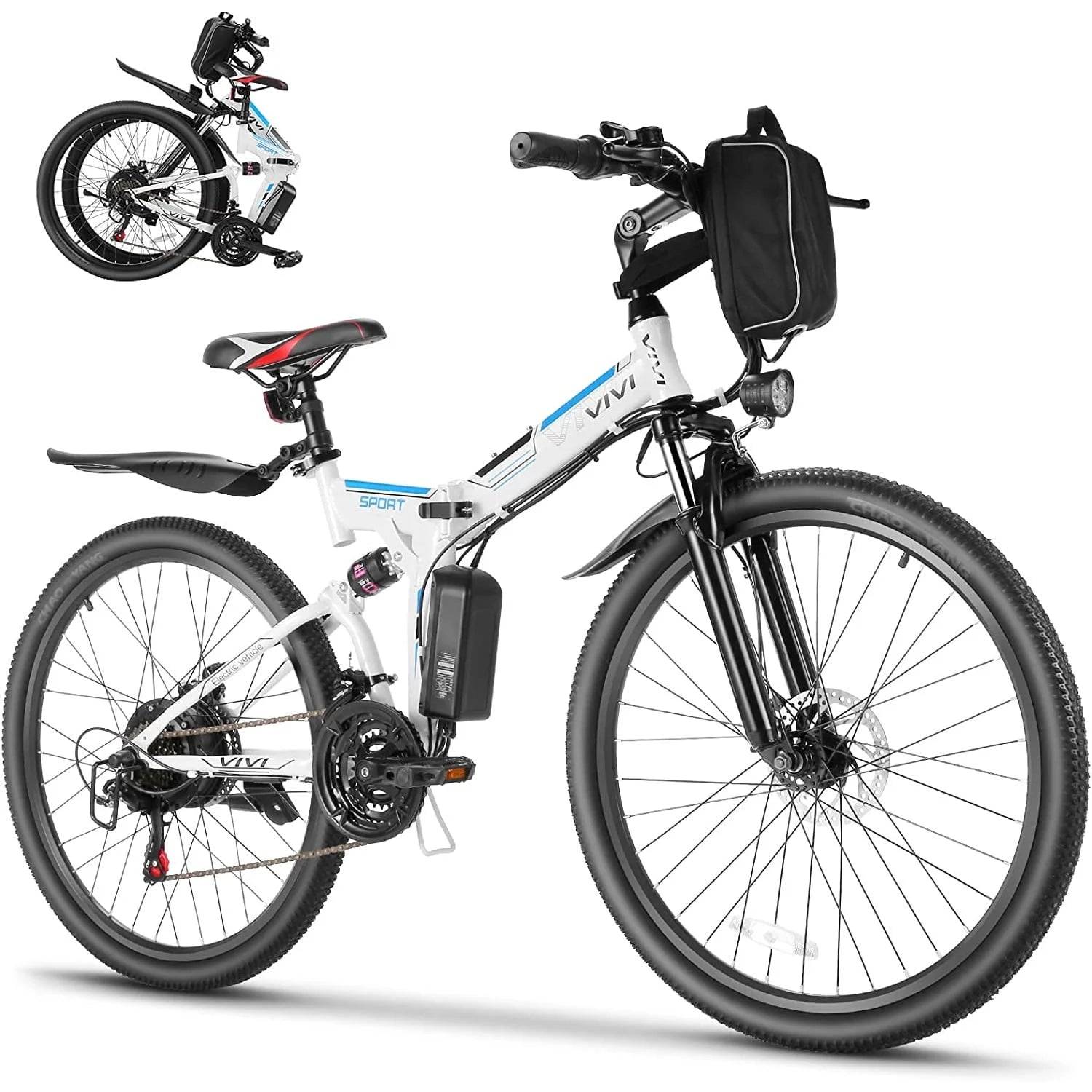Electric Bike 26" Folding Electric Mountain Bike 26' for Commuting and Adventure -