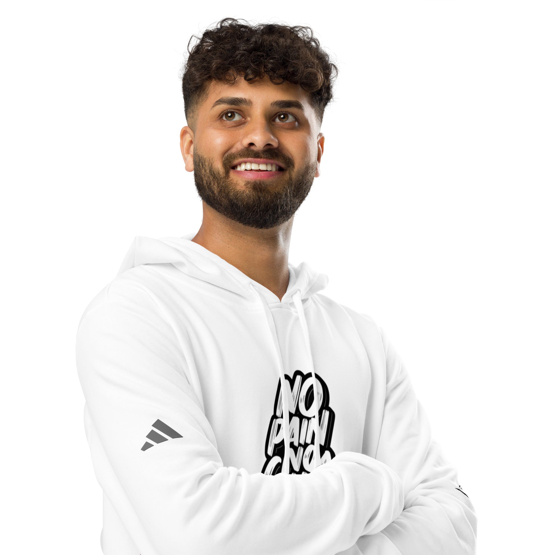 Men's Adidas Fleece Hoodie - No Pain No Gain for Comfort and Performance -