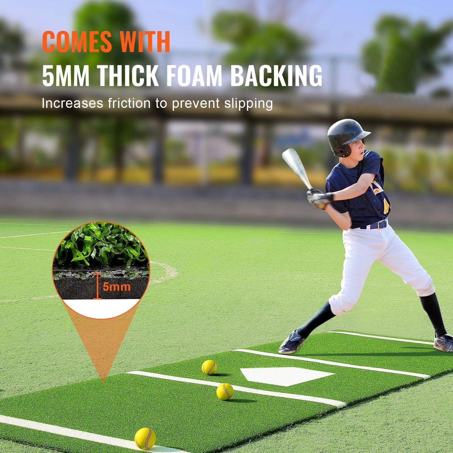 VEVOR Baseball & Softball Hitting Batting Mat - Indoor/Outdoor Training Aid