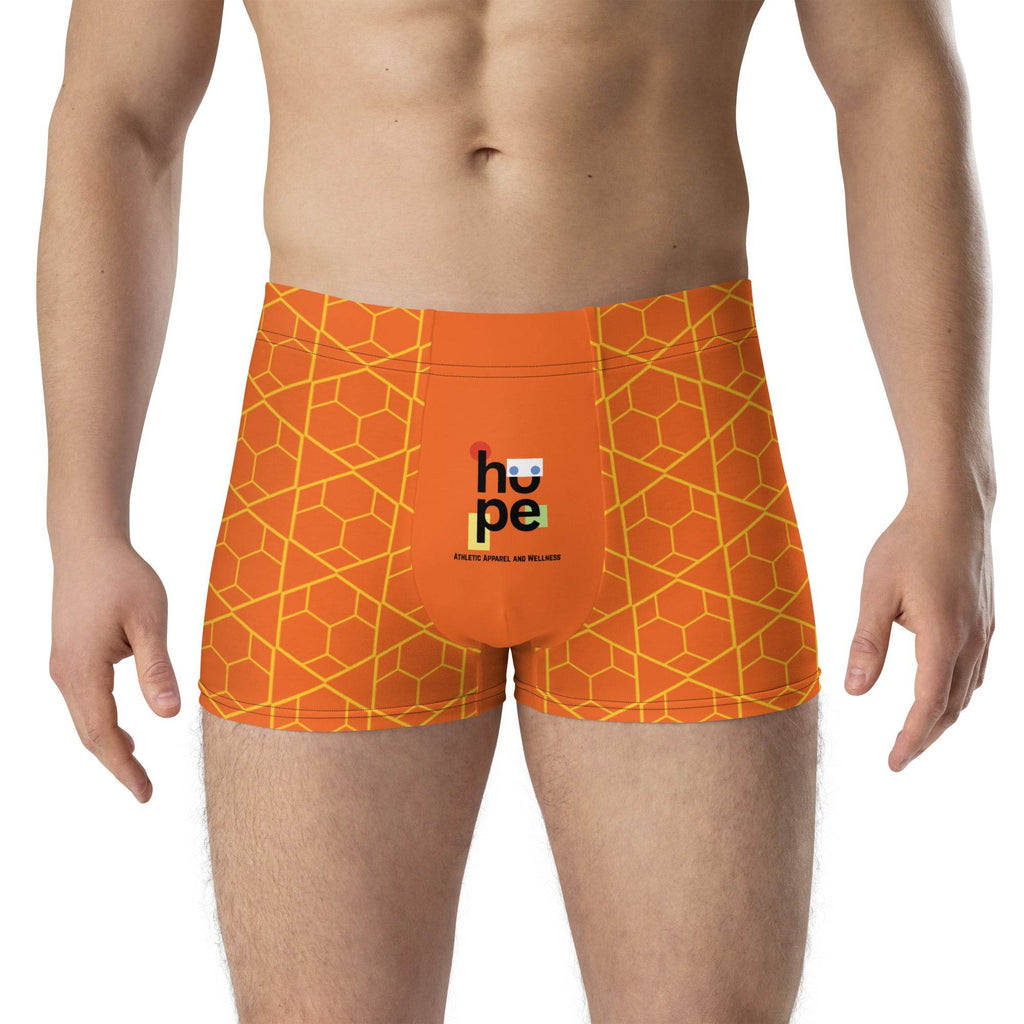 Men's Athletic Boxer Briefs - Comfortable & Supportive Underwear in Orange - HOPE Athlete Apparel and Wellness