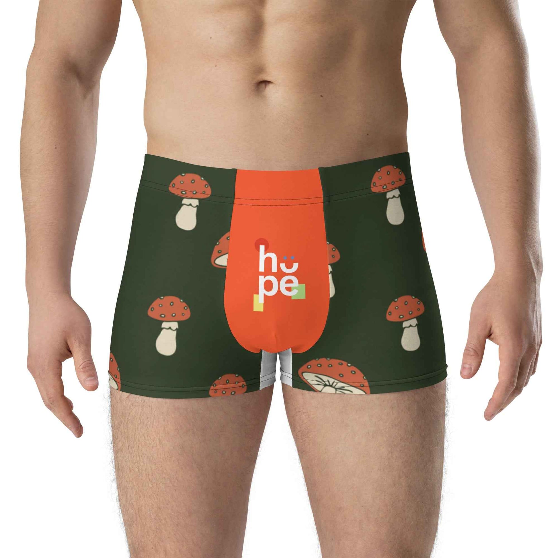 Men's Boxer Briefs with Mushroom Design for Ultimate Performance and Support