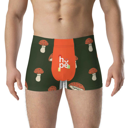 Men's Boxer Briefs with Mushroom Design for Ultimate Performance and Support