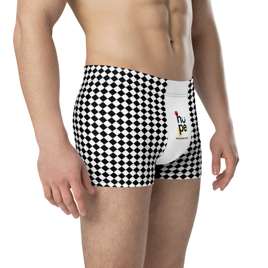 Men's Checkerboard Patterned Boxer Briefs - Comfortable Underwear