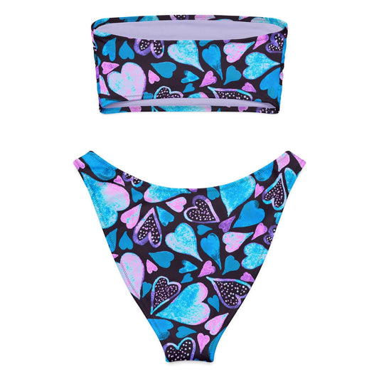 Women's Recycled Bikini - Heart Bandeau Style -