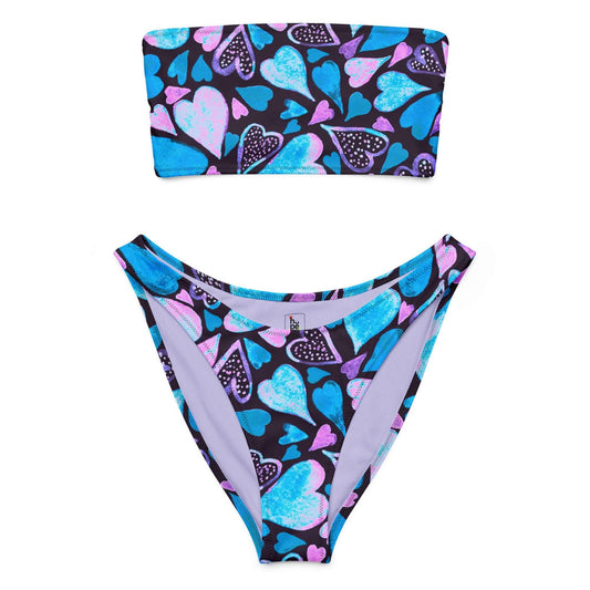 Women's Recycled Bikini - Heart Bandeau Style -